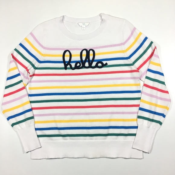 Time and Tru Sweaters - Hello Striped Sweater Time and Tru L Spring Top